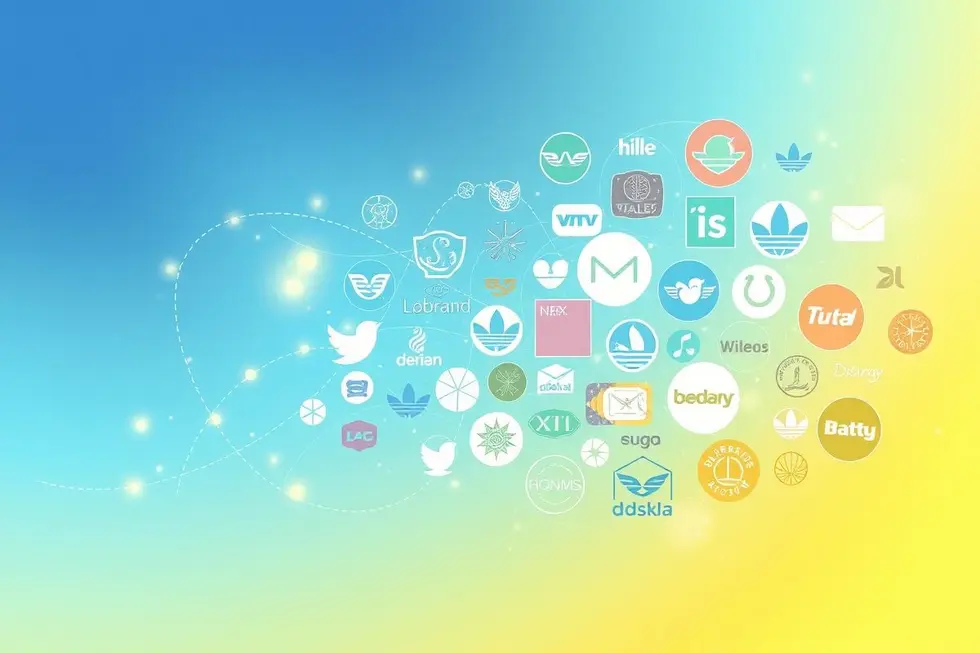 Design de lembretes visuais com logotipos que evocam memórias de marca.