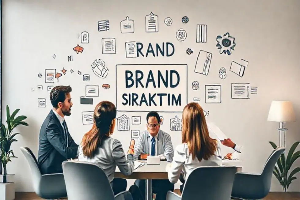 Uma equipe de marketing desenvolvendo estratégias de marca.